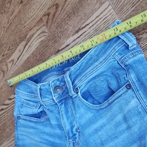 (4) American Eagle Light Wash Stretch Kick Boot Extra Shorts Jeans - Picture 7 of 12